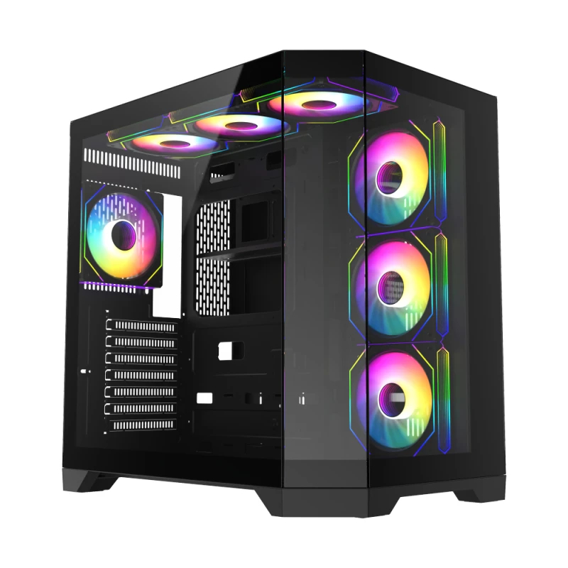 Кутия Gamemax HYPE-A Black Case ATX 4 x 120 mm Addressable RGB fans