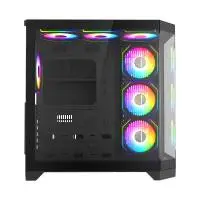 Кутия Gamemax HYPE-A Black Case ATX 4 x 120 mm Addressable RGB fans