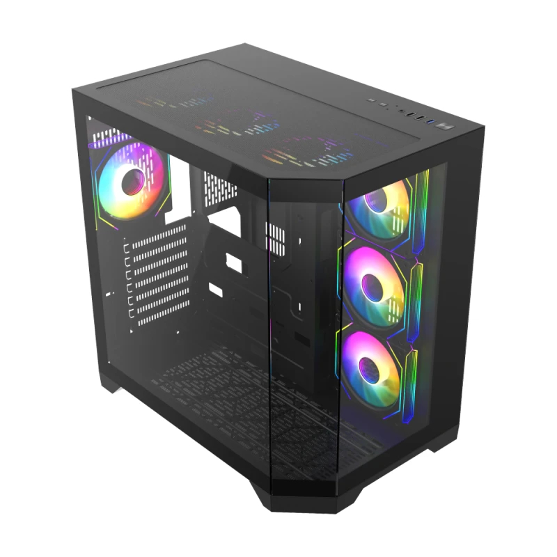 Кутия Gamemax HYPE-A Black Case ATX 4 x 120 mm Addressable RGB fans