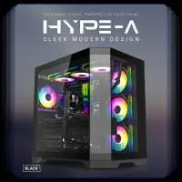 Кутия Gamemax HYPE-A Black Case ATX 4 x 120 mm Addressable RGB fans