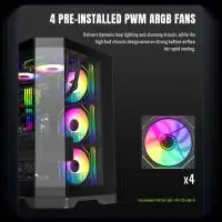 Кутия Gamemax HYPE-A Black Case ATX 4 x 120 mm Addressable RGB fans
