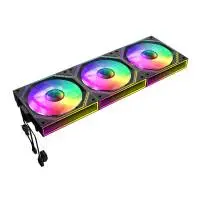 Комплект вентилатори Gamemax FN12A-S3I-R Black Fan Pack 3-in-1 3x120mm Reverse, Daisy-Chain, Addressable RGB