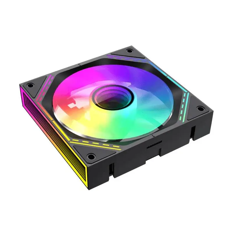 Комплект вентилатори Gamemax FN12A-S3I-R Black Fan Pack 3-in-1 3x120mm Reverse, Daisy-Chain, Addressable RGB