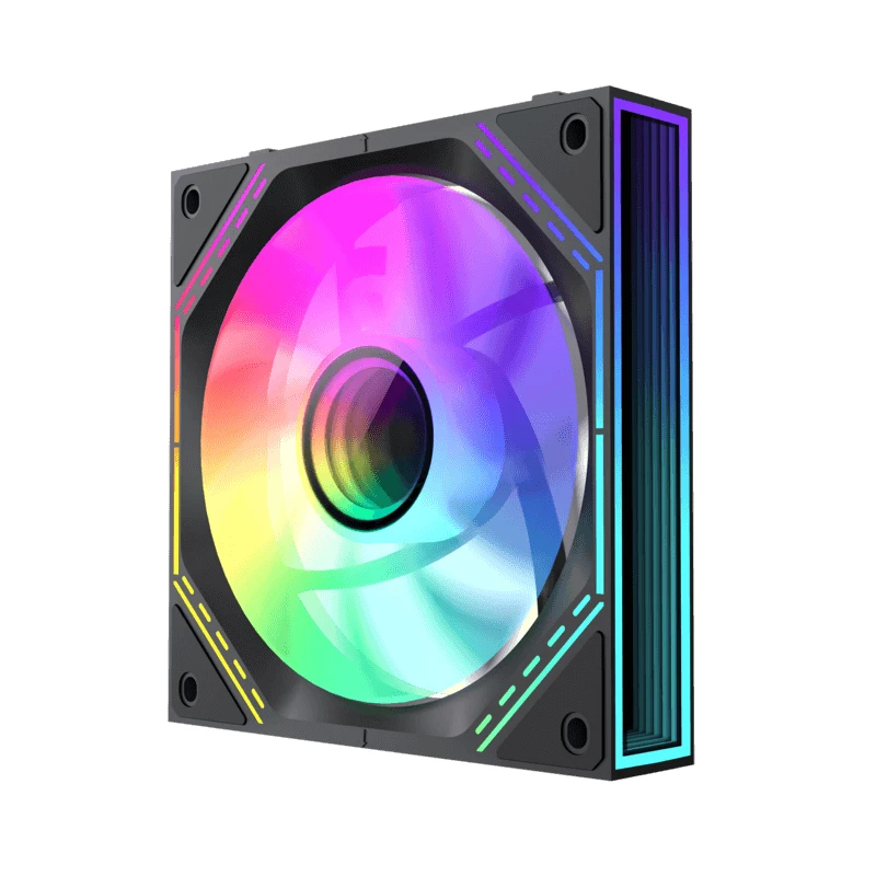Комплект вентилатори Gamemax FN12A-S3I-R Black Fan Pack 3-in-1 3x120mm Reverse, Daisy-Chain, Addressable RGB