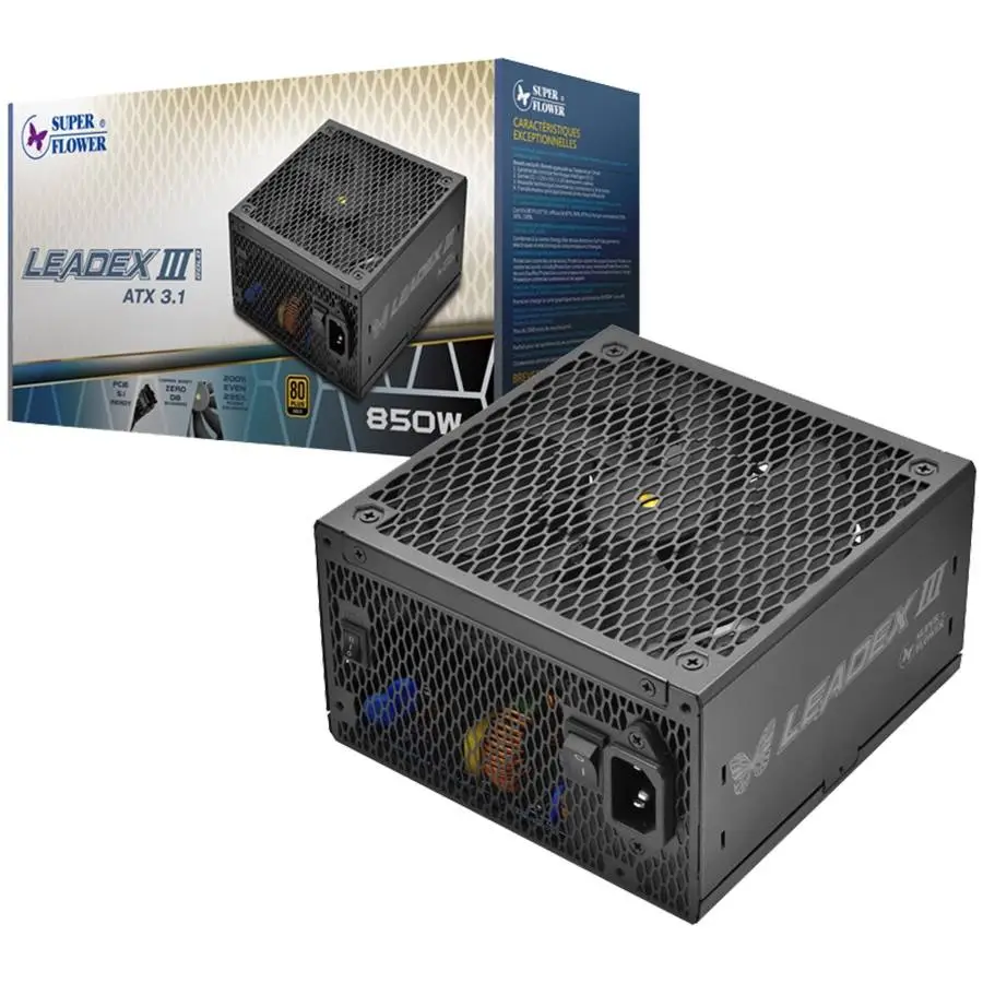 Захранване Super Flower Leadex III Gold 850W ATX 3.1, 80 Plus Gold, Fully Modular - SF-850F14GE