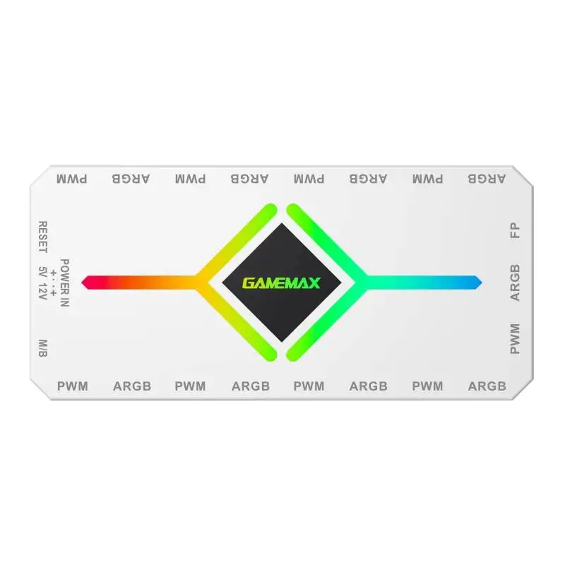 Разклонител за вентилатори Gamemax Fan Hub - V4.0 PWM ARGB Hub + Controller White