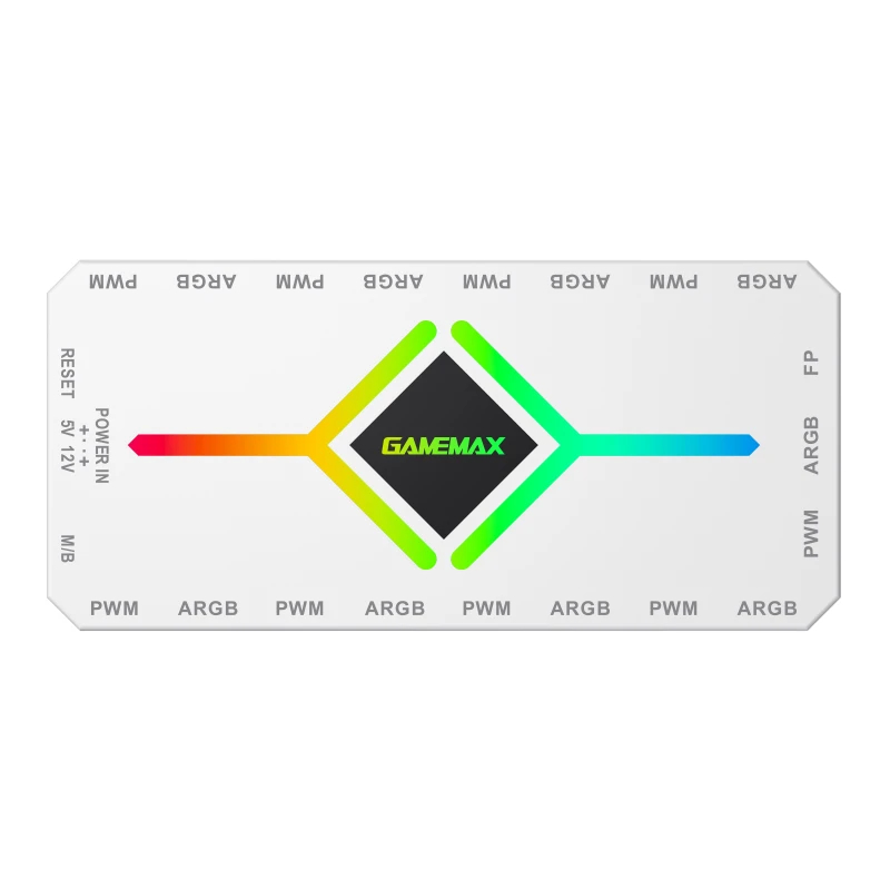 Разклонител за вентилатори Gamemax Fan Hub - V4.0 PWM ARGB Hub + Controller White