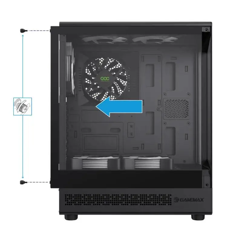 Кутия Gamemax Vista COC AB Case ATX 5 x 120 mm A-RGB Fans, MB Plate COC Fan