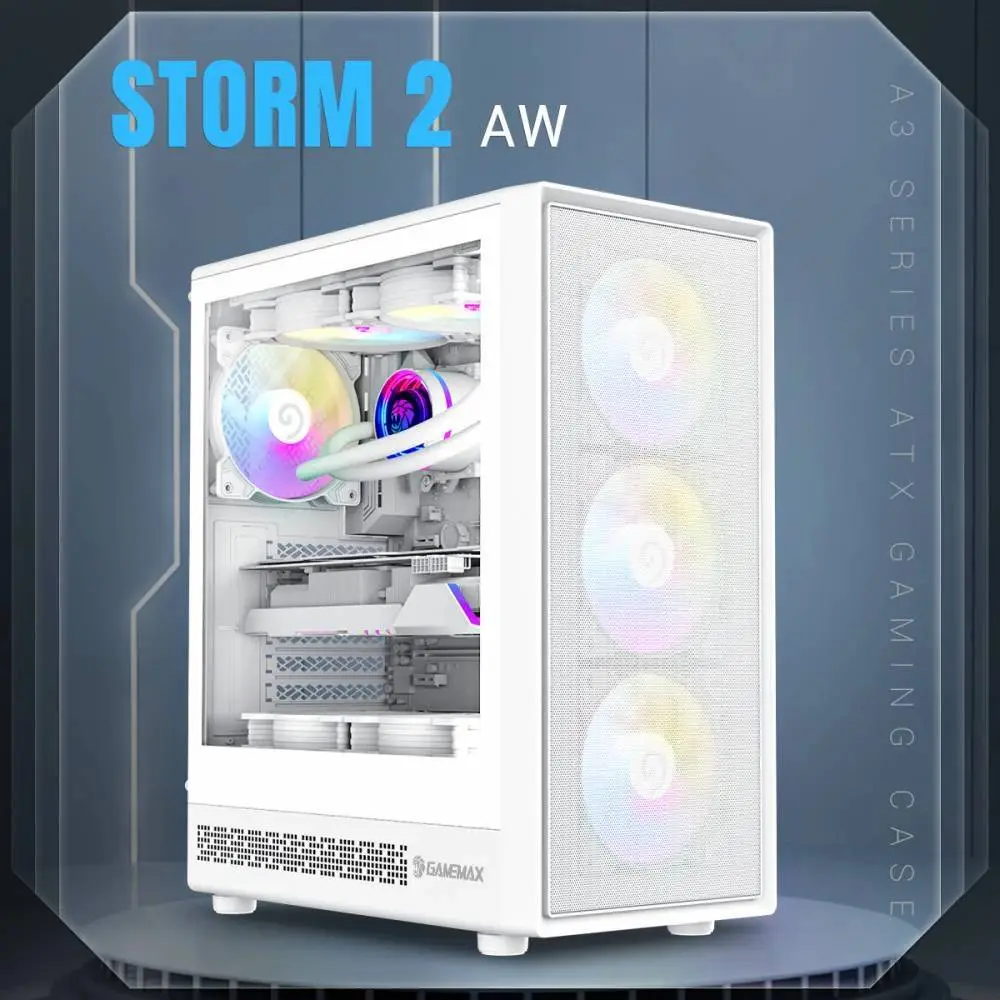 Кутия Gamemax Storm 2 AW Case ATX 6 x 120 mm Addressable RGB fans