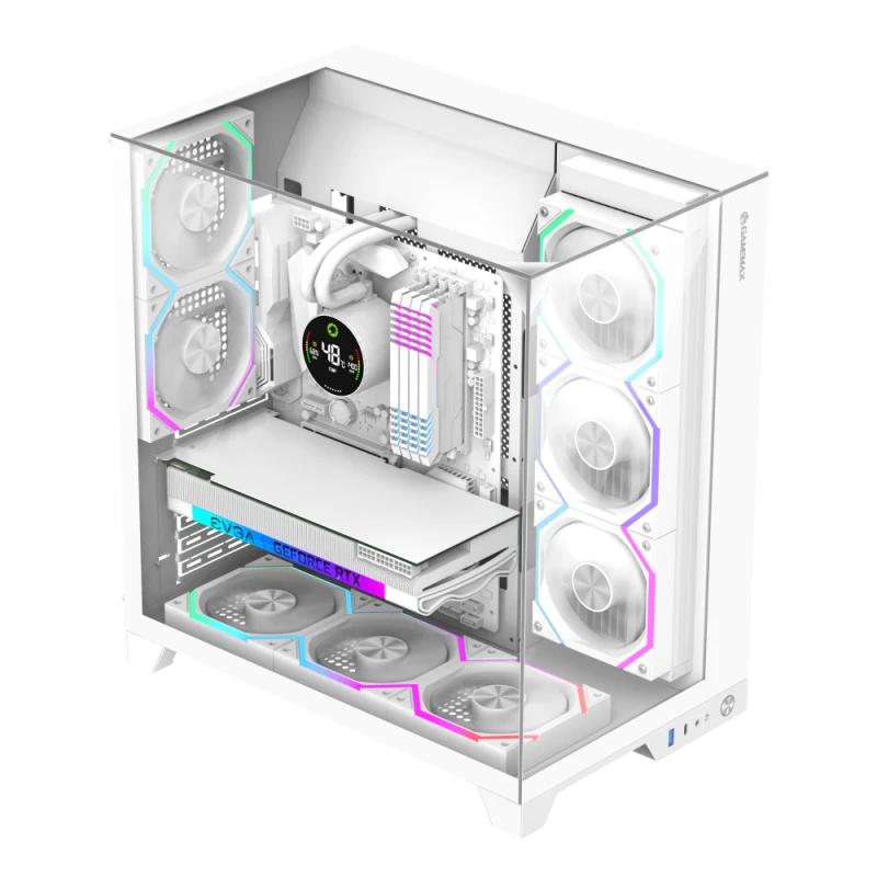 Кутия Gamemax Infinity Pro White Case ATX 5 x 120 mm Addressable RGB fans