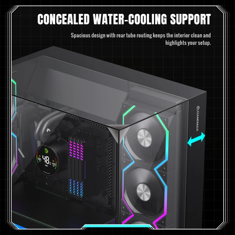 Кутия Gamemax Infinity Pro Black Case ATX 5 x 120 mm Addressable RGB fans