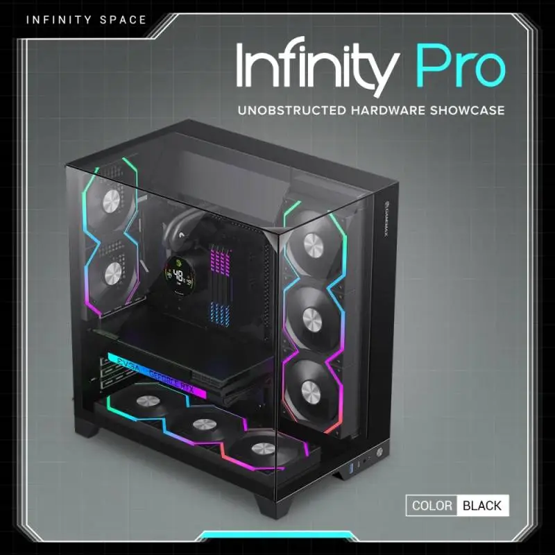 Кутия Gamemax Infinity Pro Black Case ATX 5 x 120 mm Addressable RGB fans