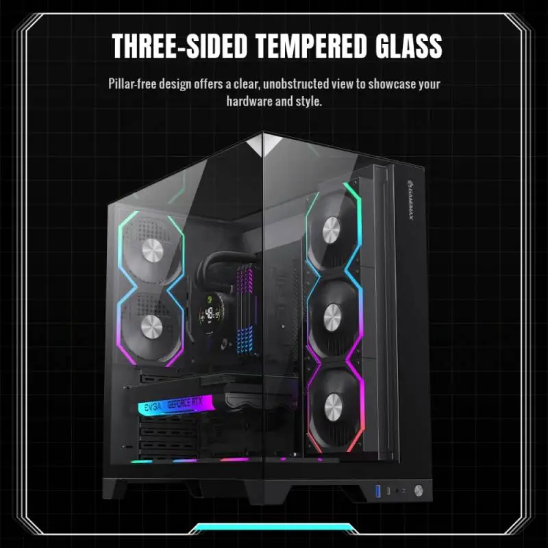 Кутия Gamemax Infinity Pro Black Case ATX 5 x 120 mm Addressable RGB fans
