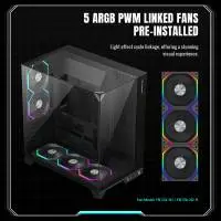 Кутия Gamemax Infinity Pro Black Case ATX 5 x 120 mm Addressable RGB fans