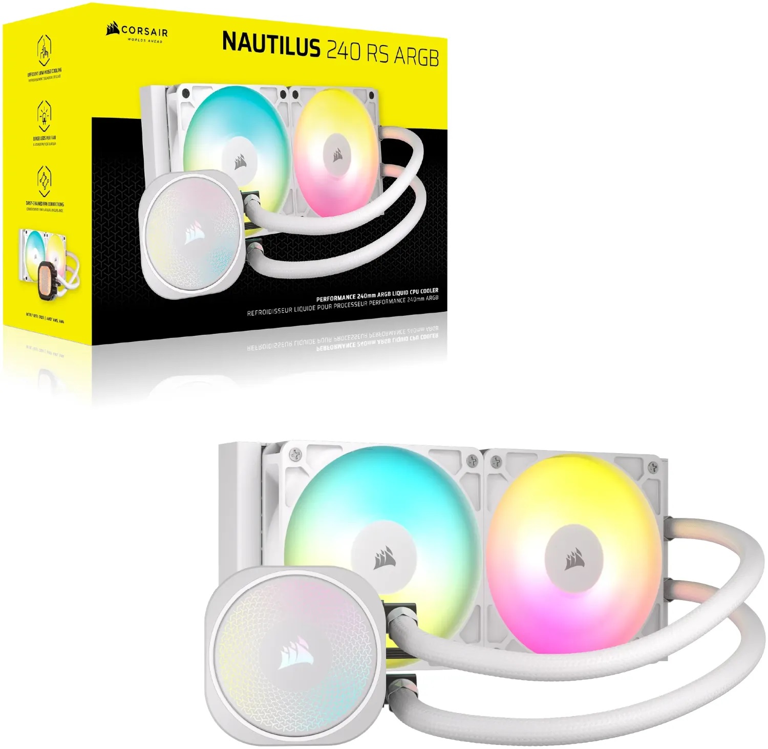 Υδρόψυξη για επεξεργαστή Corsair NAUTILUS 240 ARGB White 240mm Radiator Liquid CPU Cooler - CW-9060094-WW