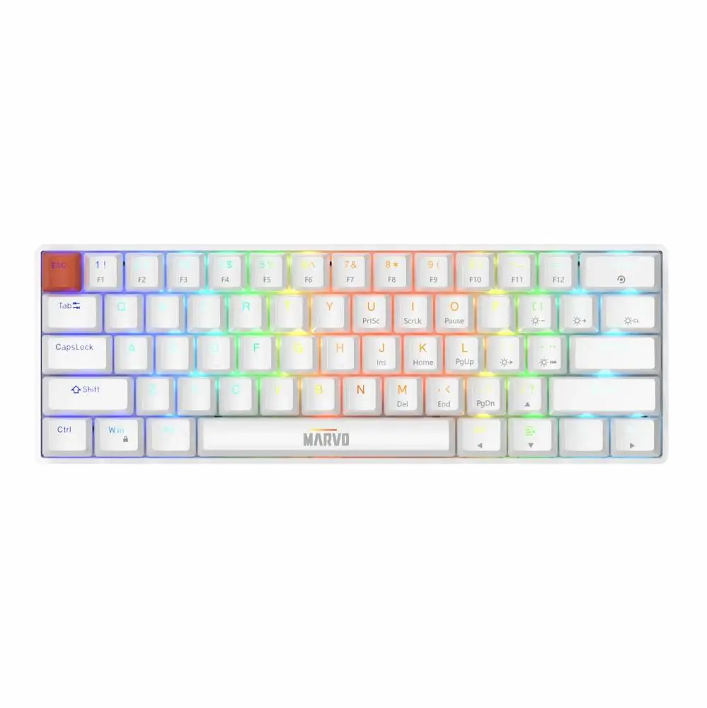 Gaming-mechanische Tastatur Marvo Saber 61 KG933G Weiß - 61 Tasten, Rote Schalter [Linear]