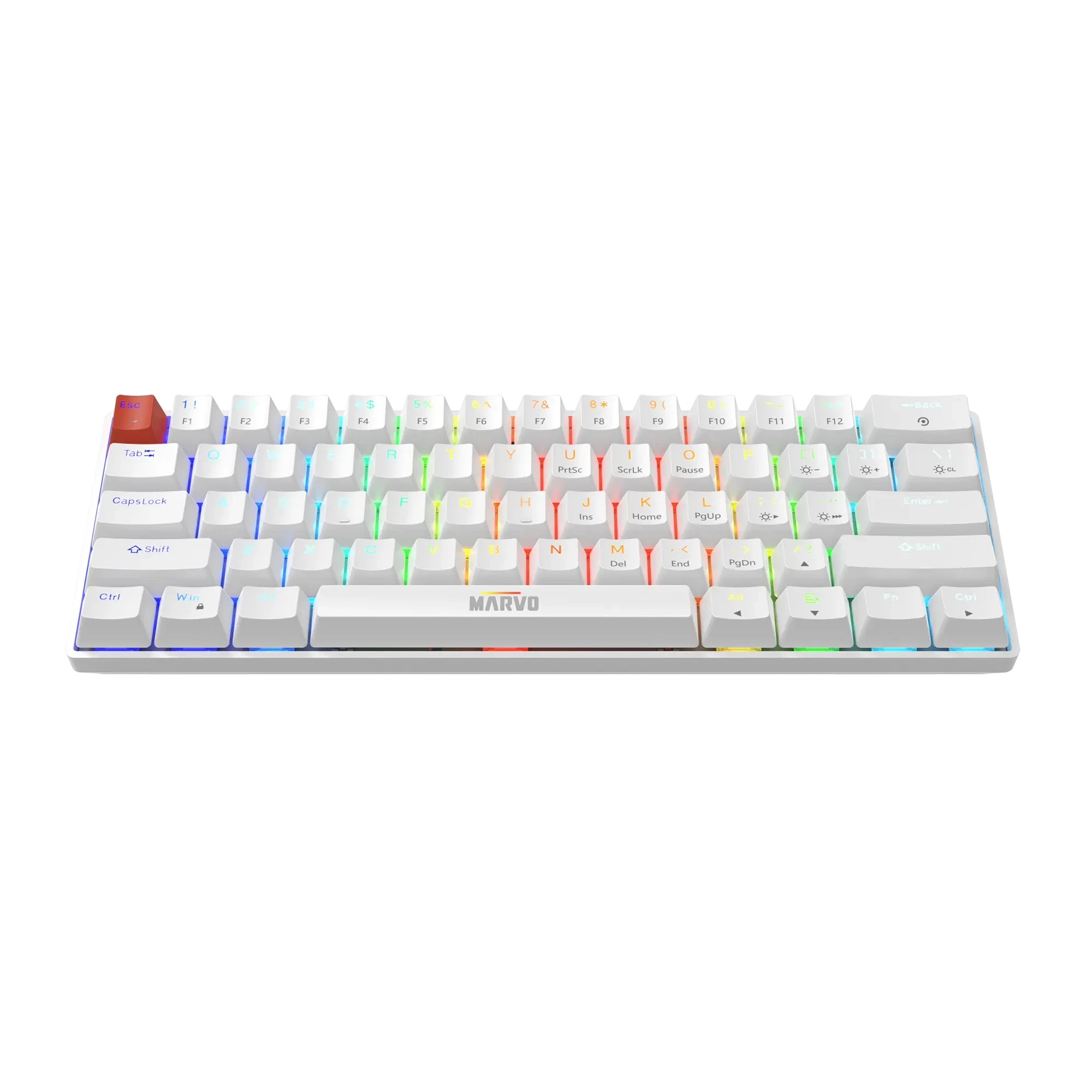 Геймърска механична клавиатура Marvo Saber 61 KG933G White - 61 keys, Red Switches [Linear]