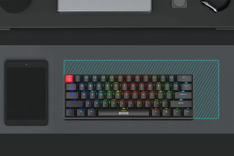 Геймърска механична клавиатура Marvo Saber 61 KG933G White - 61 keys, Red Switches [Linear]