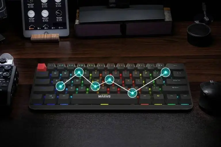 Геймърска механична клавиатура Marvo Saber 61 KG933G White - 61 keys, Red Switches [Linear]