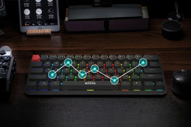 Геймърска механична клавиатура Marvo Saber 61 KG933G White - 61 keys, Red Switches [Linear]