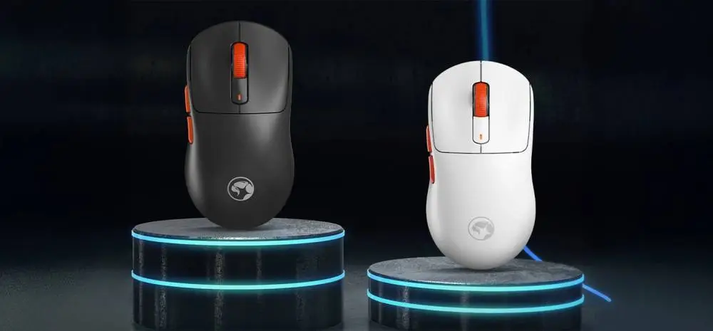 Souris gamer sans fil Marvo Niro 60W G964W Blanc - Bluetooth, 2.4G, 12000dpi