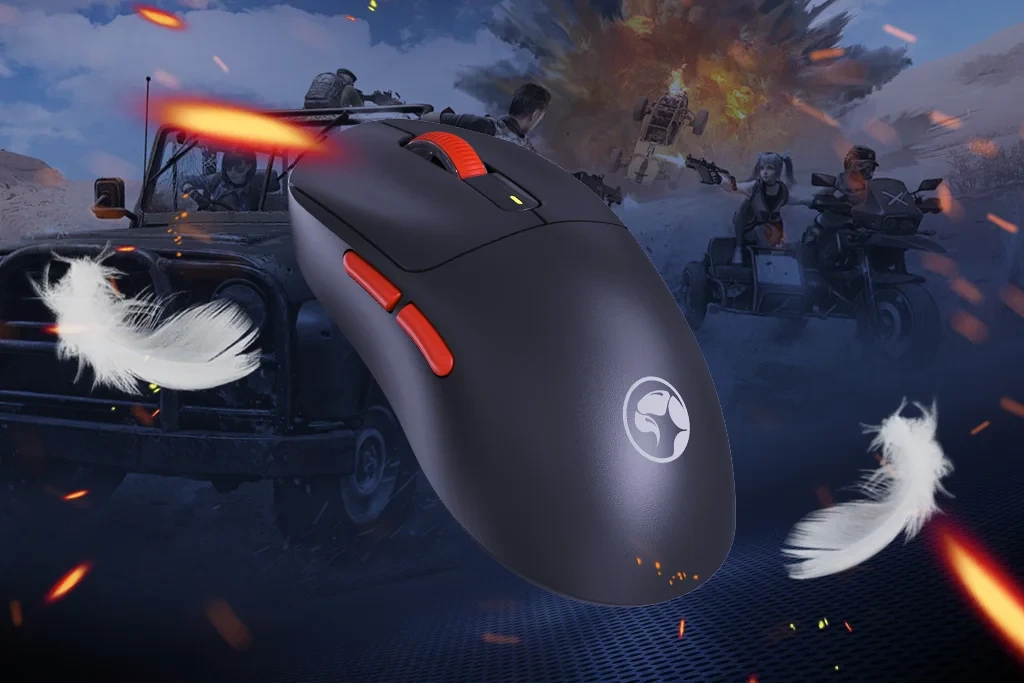 Souris gamer sans fil Marvo Niro 60W G964W Blanc - Bluetooth, 2.4G, 12000dpi