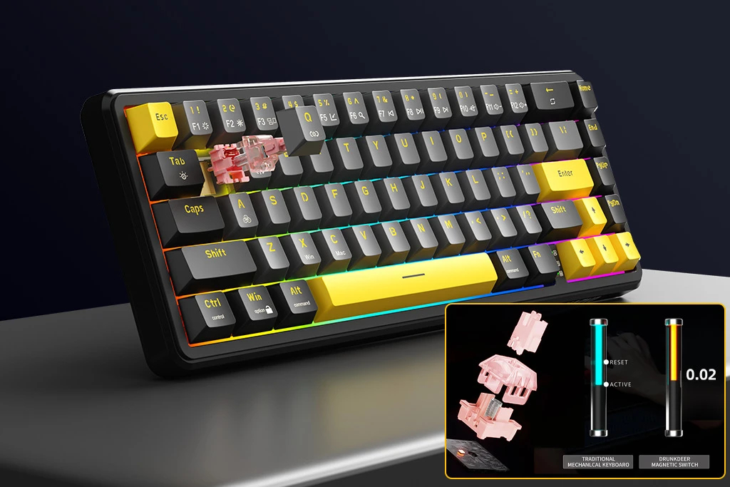 Tastatură de gaming Marvo Magma M40 KG964 - 8K, Switch-uri magnetice [Tactile]