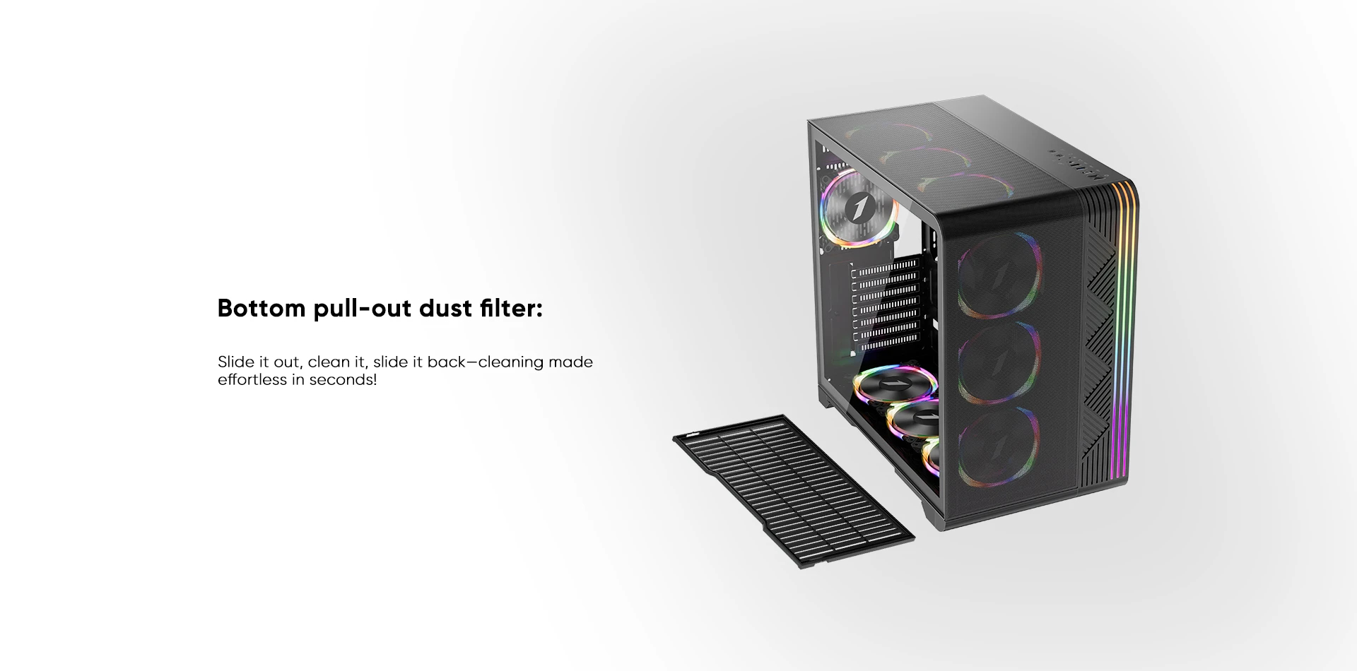 Кутия 1stPlayer VT7-BK USB-C Mesh ARGB Case ATX