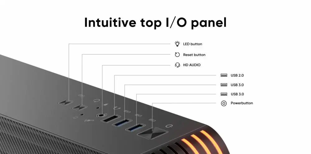 Κουτί 1stPlayer VT6-BK Mesh ARGB Case mATX