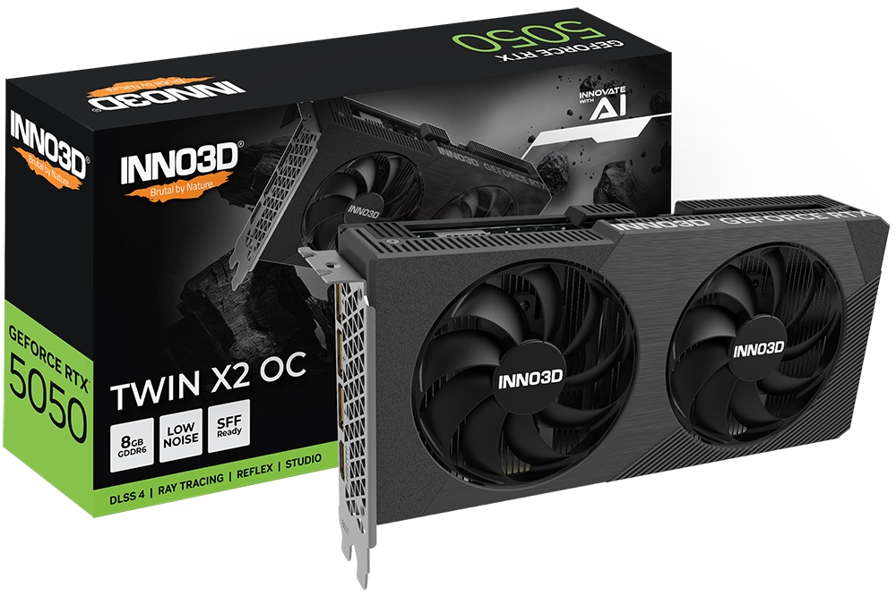 Видео карта Inno3D GeForce RTX 5050 8GB GDDR7 Twin X2 OC - N50502-08D6X-174071N