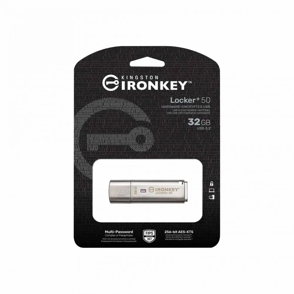 USB памет KINGSTON IronKey Locker+ 50 - 32GB XTS-AES 256-bit