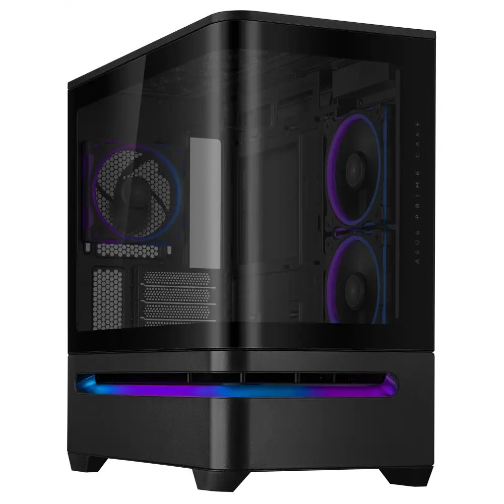Кутия ASUS Prime AP202 ARGB mATX + 3 ARGB Вентилатора - Black