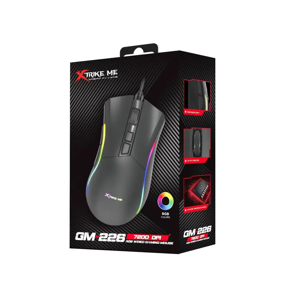 Xtrike ME ratón gaming Gaming Mouse GM-226 - 7200dpi, RGB