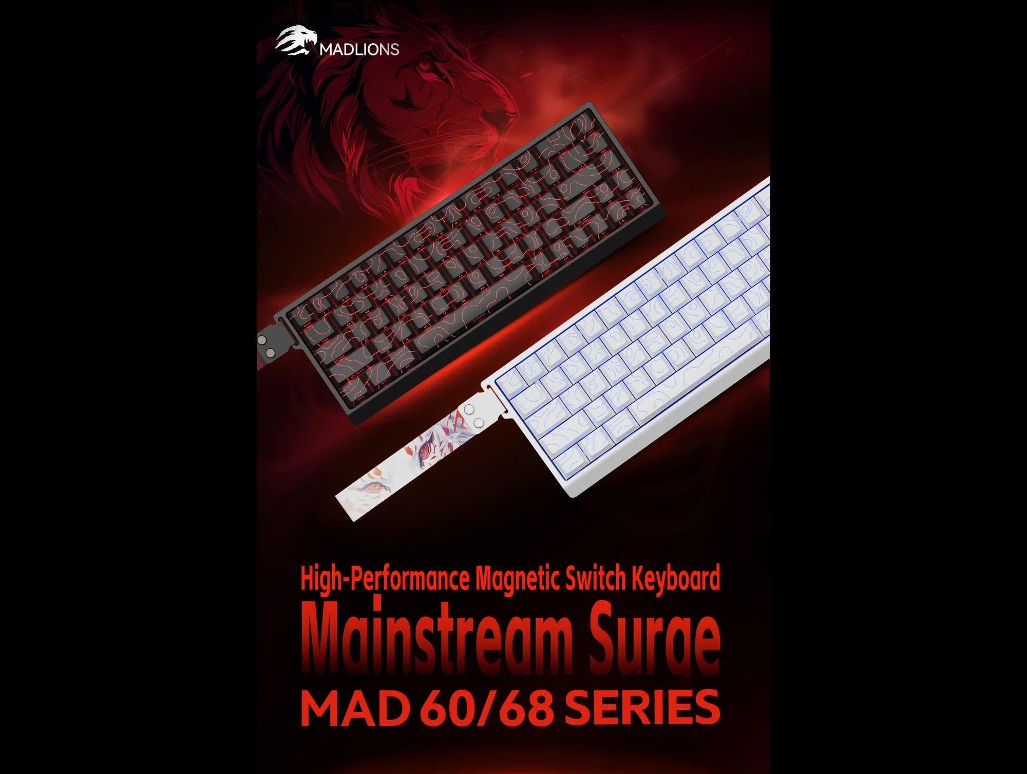 Геймръска механична клавиатура Madlions MAD 60 PRO - Black, 8K, Sealed Silver Magnetic [Linear]