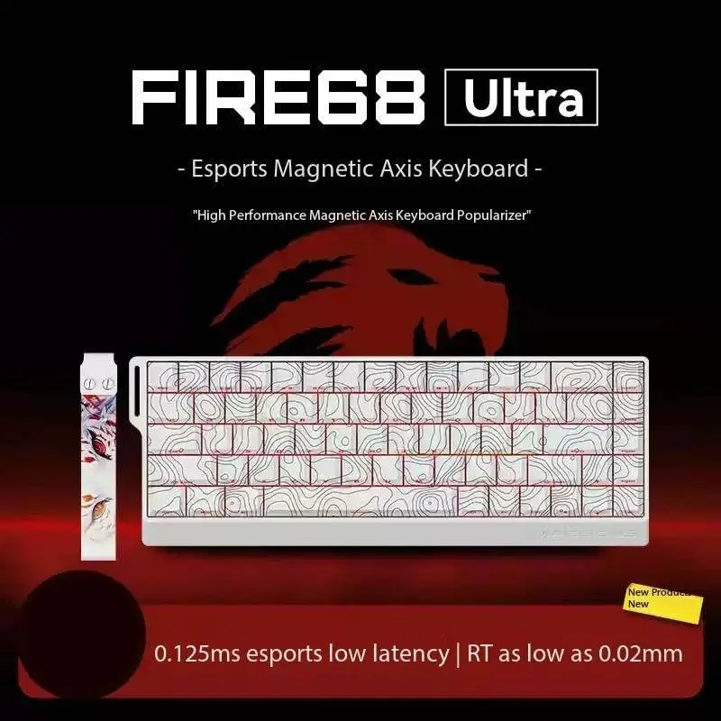 Геймърска клавиатура Madlions FIRE 68 ULTRA - 8K, Gateron Magnetic Jade Switches - White Counto