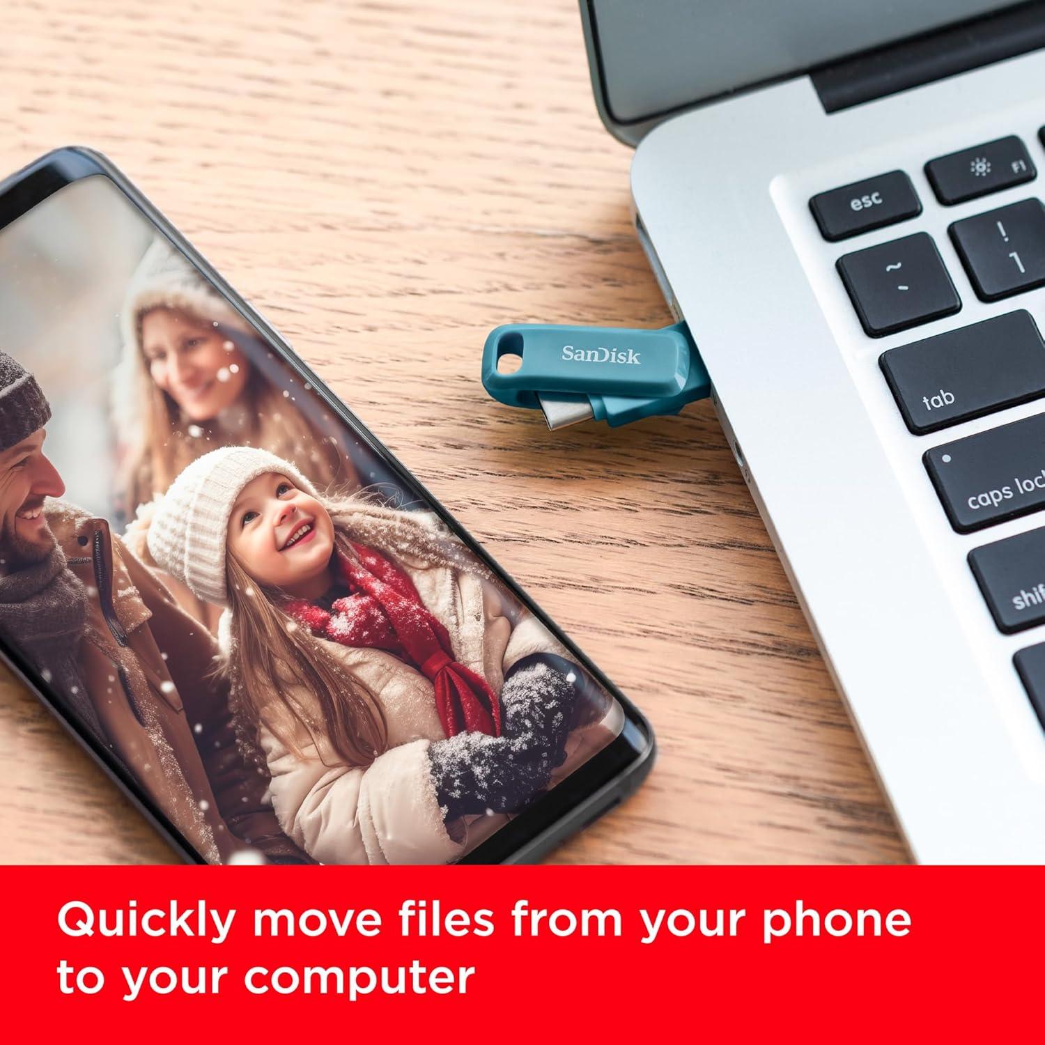 SanDisk Флаш памет 256Gb Ultra Drive Go USB-C Type-C, BLUE