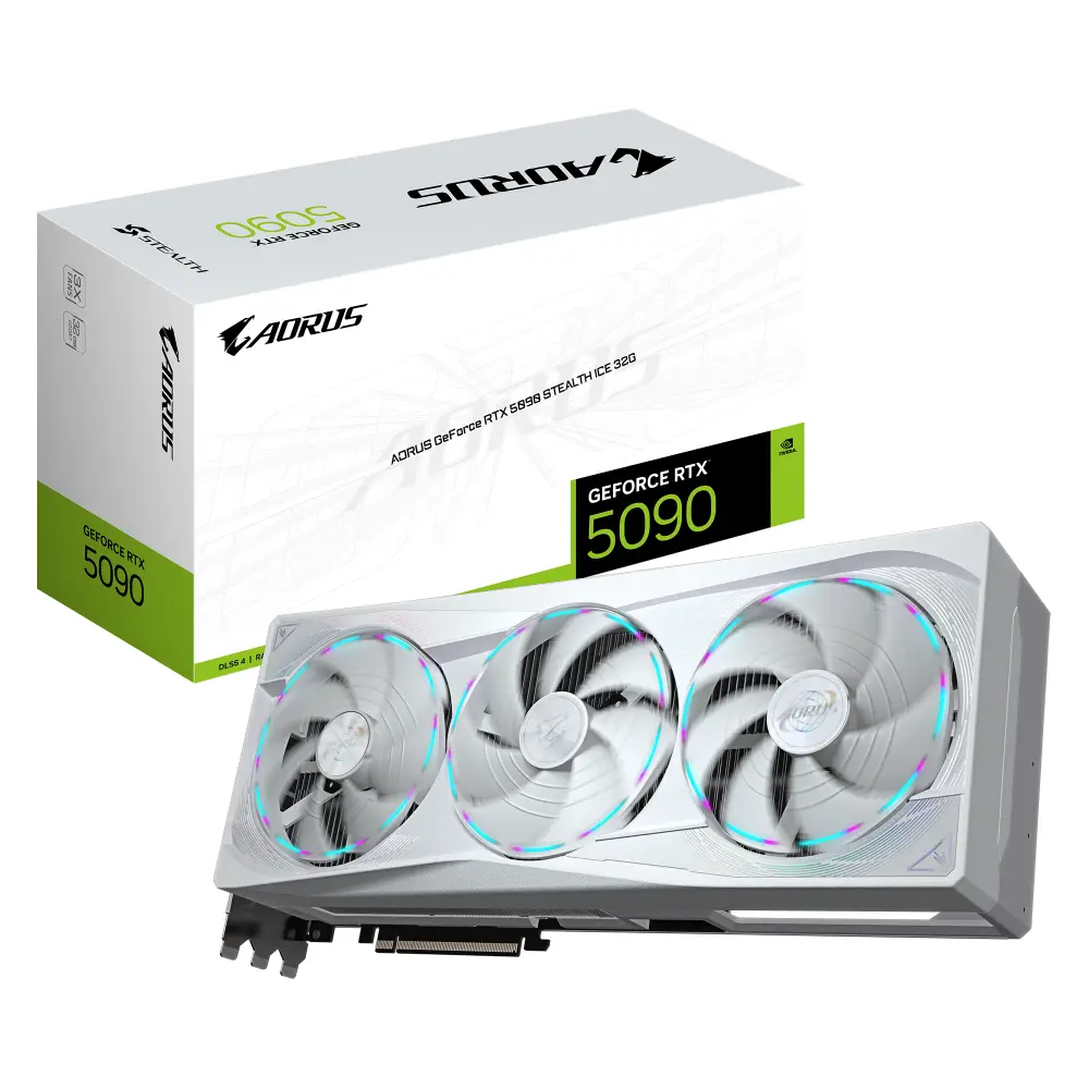 Видео карта Gigabyte AORUS RTX 5090 STEALTH ICE 32GB GDDR7