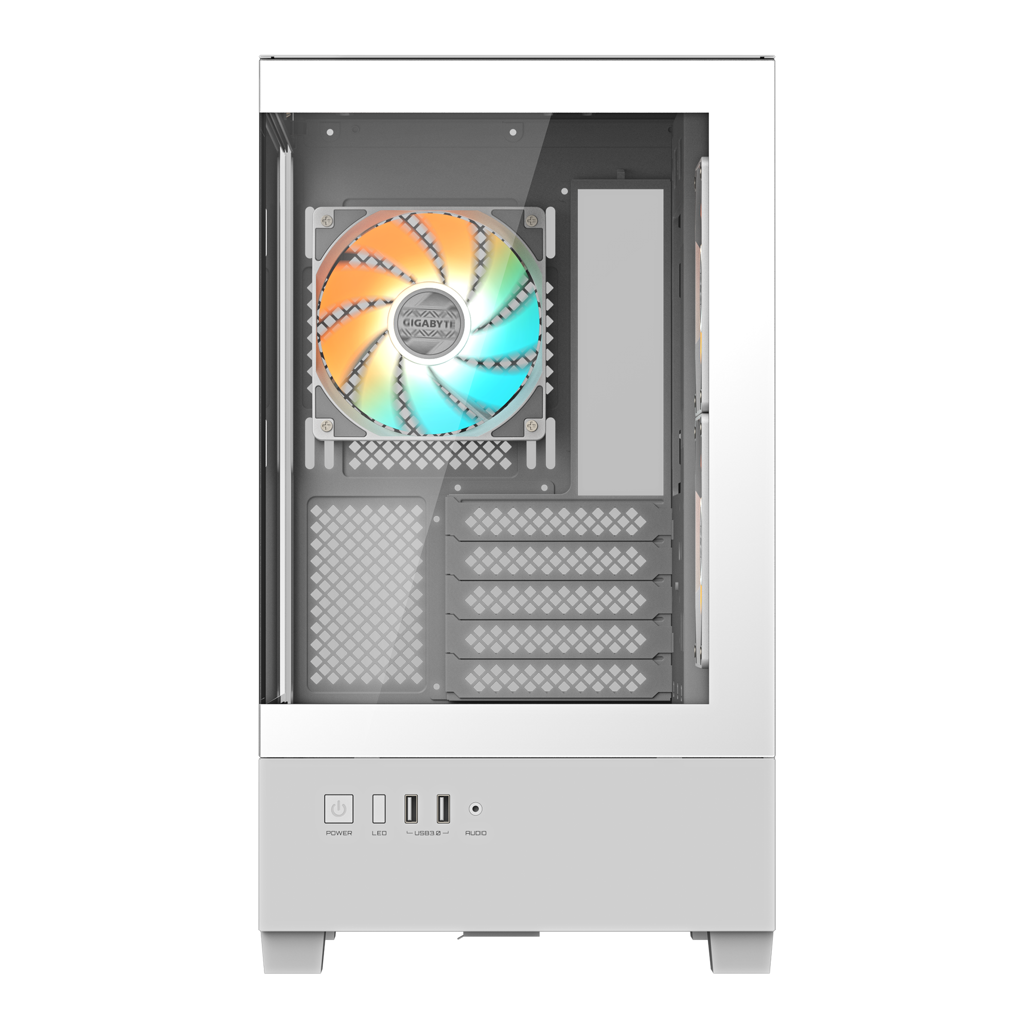 GIGABYTE C201 PANORAMIC ICE + 3 ARGB Fans Case