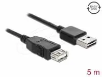 Кабел удължителен  USB-A 2.0 мъжко reversible към USB-A 2.0 женско , 5m