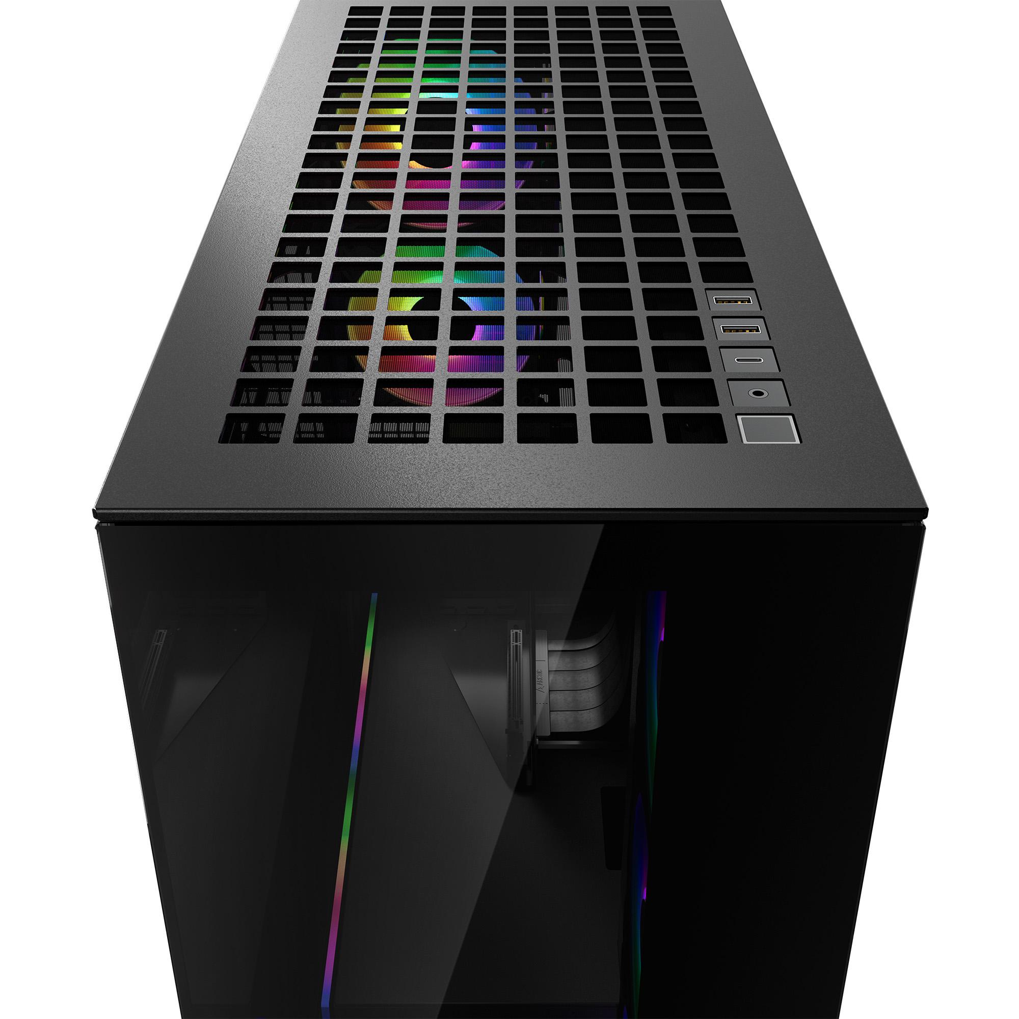 Кутия Arctic Xtender VG Black Mid-Tower ATX Case 5 x A-RGB Fans PCIe Gen 4 riser included - ACPCC00016A