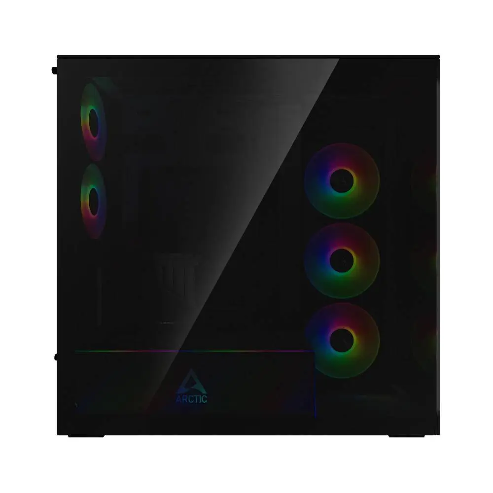 Кутия Arctic Xtender VG Black Mid-Tower ATX Case 5 x A-RGB Fans PCIe Gen 4 riser included - ACPCC00016A