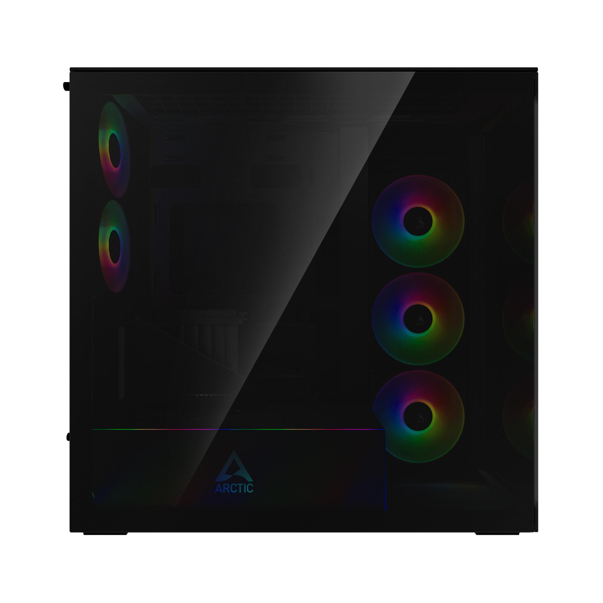 Кутия Arctic Xtender VG Black Mid-Tower ATX Case 5 x A-RGB Fans PCIe Gen 4 riser included - ACPCC00016A
