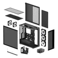 Кутия Arctic Xtender VG Black Mid-Tower ATX Case 5 x A-RGB Fans PCIe Gen 4 riser included - ACPCC00016A