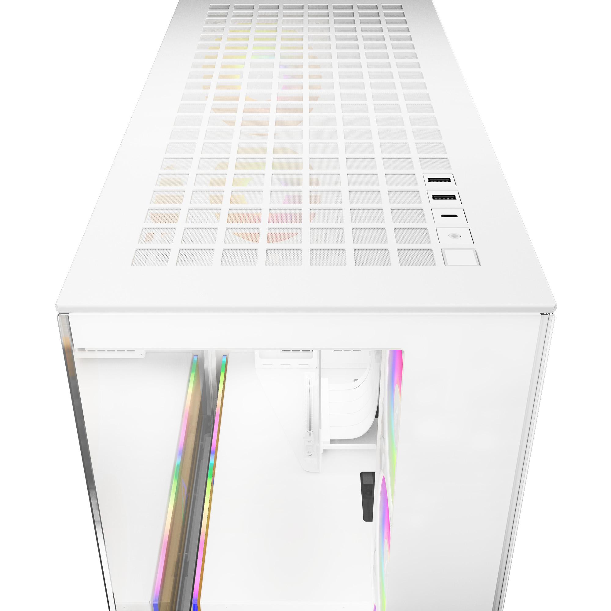 Кутия Arctic Xtender VG White Mid-Tower ATX Case 5 x A-RGB Fans PCIe Gen 4 riser included - ACPCC00017A