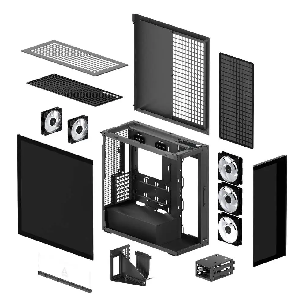 Кутия Arctic Xtender VG Mirror Black Mid-Tower ATX Case - ACPCC00019A