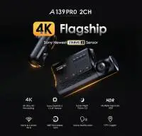 VIOFO Видеорегистратор Dash Cam A139 PRO 3 Channel - 4K UHD, Sony STARVIS 2, GPS