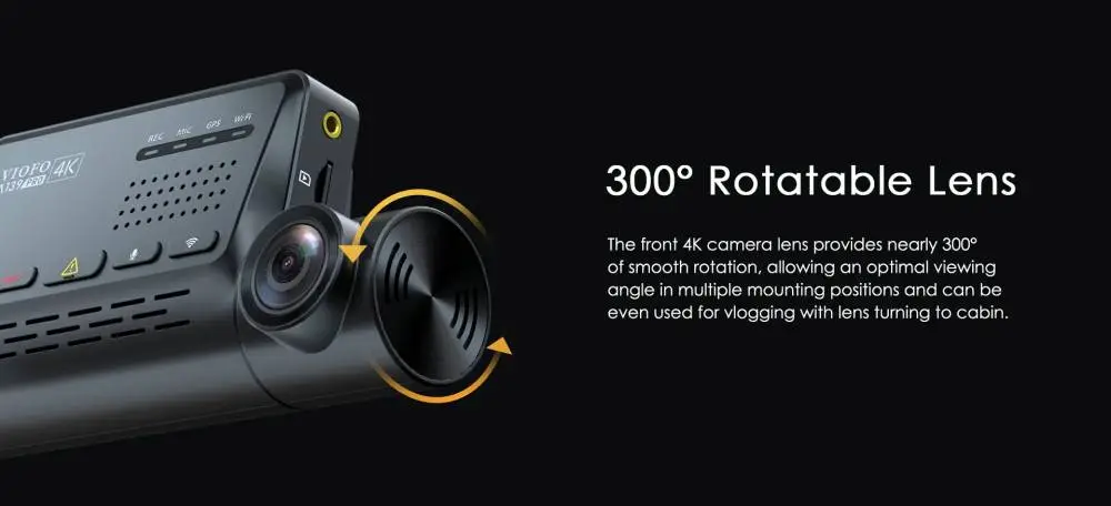 VIOFO Видеорегистратор Dash Cam A139 PRO 2 Channel - 4K UHD, Sony STARVIS 2, GPS