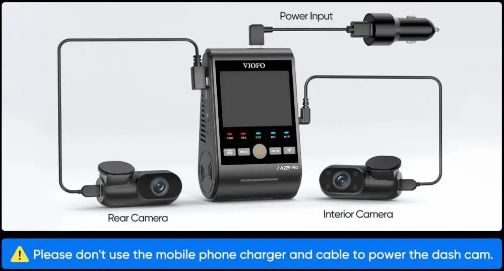 VIOFO Видеорегистратор Dash Cam A229 Pro 3 Channel - 4K, HDR, Dual Sony STARVIS 2, GPS, Bluetooth