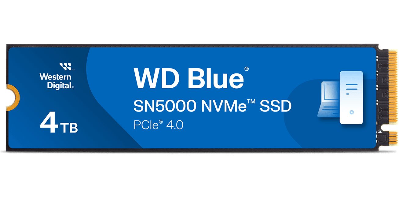 Диск SSD WD Blue SN5000 4TB M.2 2280 PCIe Gen4 - WDS400T4B0E-00BKY0