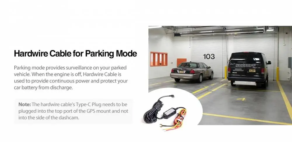 VIOFO Монтажен комплект Hardwire Kit - HK5 Type-C - Low Voltage Battery Protection